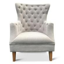 Harlow High Back Chair + Ottoman - Grey