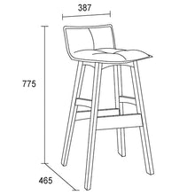 Inge Bar Stool - 77.5cm - Walnut + Teal