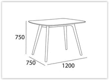 Josef Dining Table - 120cm - Oak + Grey