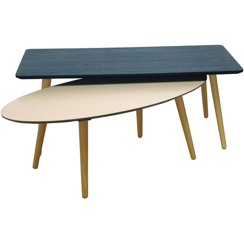 Carsyn Coffee Table Set In In Marine Blue & Grey,Living Room Furniture,Coffee Tables,Modern Furniture