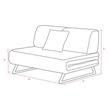 Laban 2 Seater Sofa Bed - Grey + Yellow