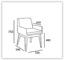 Maya Dining Armchair - Oak + Aquamarine