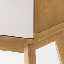Magni Bedside Table - Oak + White