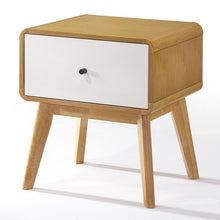 Magni Bedside Table - Oak + White