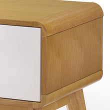 Magni Bedside Table - Oak + White
