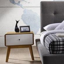 Magni Bedside Table - Oak + White
