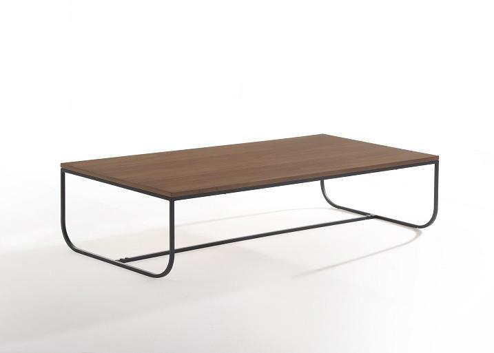 Marit Coffee Table - 120cm - Walnut + Black Metal