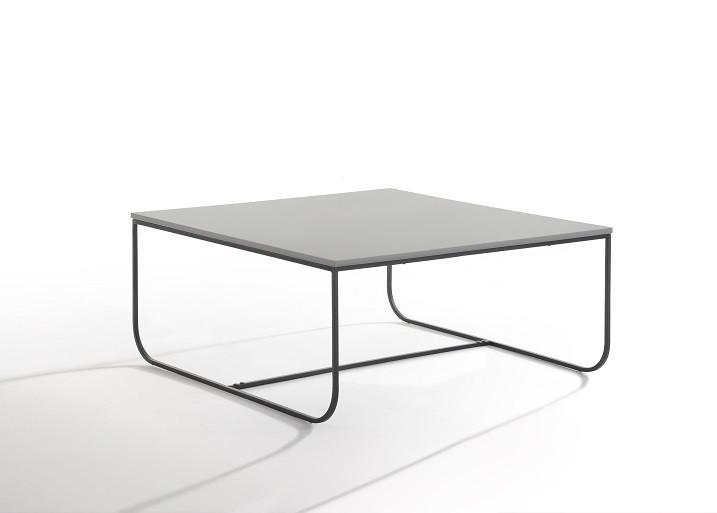 Marit Coffee Table - 90cm - Grey + Black Metal