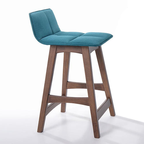 Inge Bar Stool - 77.5cm - Walnut + Teal