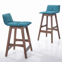 Inge Bar Stool - 77.5cm - Walnut + Teal