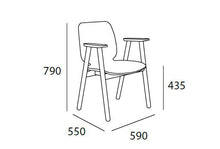 Missie Arm Chair - Oak + Midnight Blue
