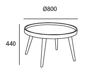 Millard Coffee Table - 80cm - Oak + Black Ash