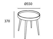 Millard Coffee Table - 55cm - Oak + Black Ash