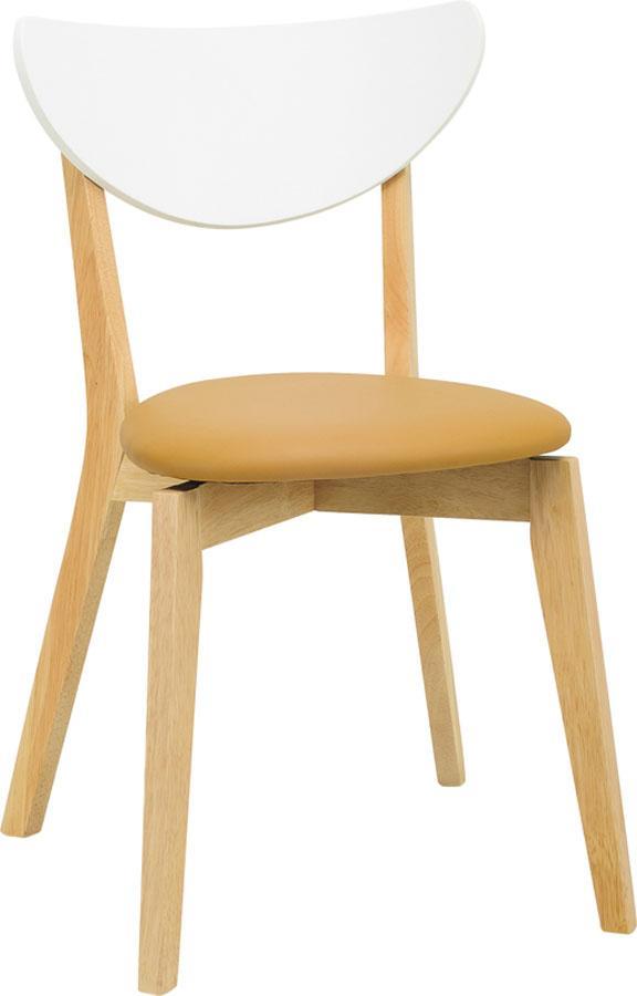 Naida Dining Chair - White + Caramel