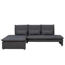 Balto Adjustable 3 Seater Sofa + Left Chaise - Charcoal Grey