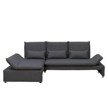 Balto Adjustable 3 Seater Sofa + Left Chaise - Charcoal Grey