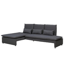 Balto Adjustable 3 Seater Sofa + Left Chaise - Charcoal Grey
