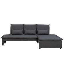 Balto Adjustable 3 Seater Sofa + Right Chaise - Charcoal Grey