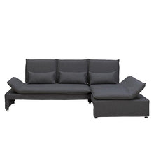 Balto Adjustable 3 Seater Sofa + Right Chaise - Charcoal Grey