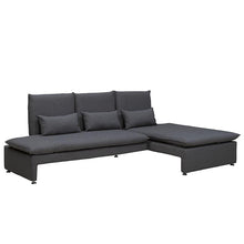 Balto Adjustable 3 Seater Sofa + Right Chaise - Charcoal Grey
