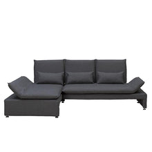 Balto Adjustable 3 Seater Sofa + Left Chaise - Charcoal Grey