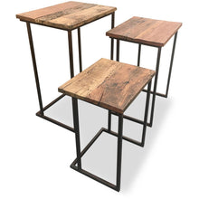 Wyatt Iron & Wood Side Table Set