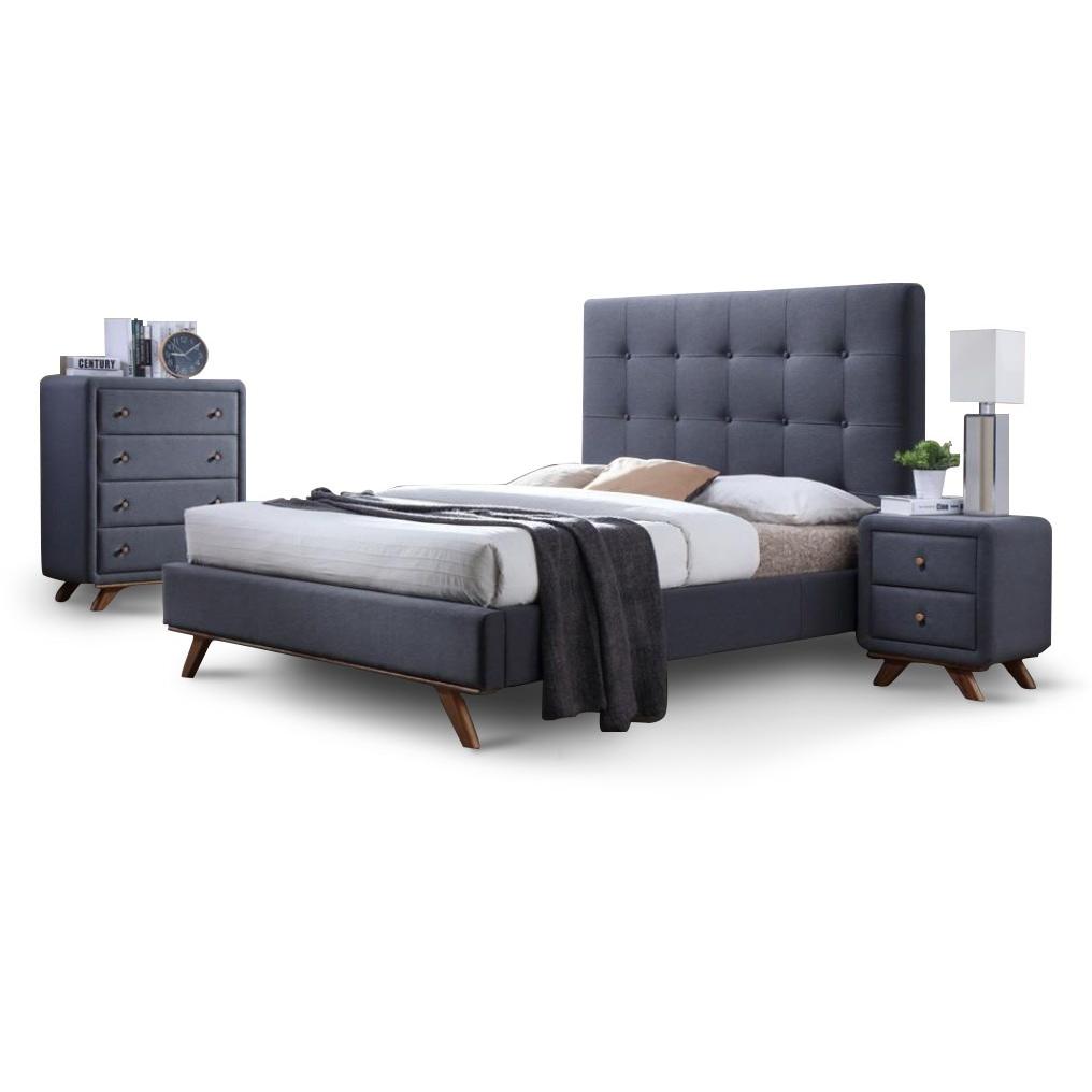 4pc Victoria Retro Bedroom Suite Bed Side Table Tall Boy Drawer Set