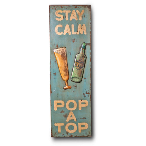 Wooden Print In Antique Blue