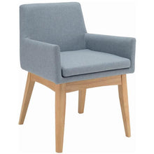 Maya Dining Armchair - Oak + Aquamarine