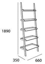 Milt Leaning Bookcase - Natural Oak